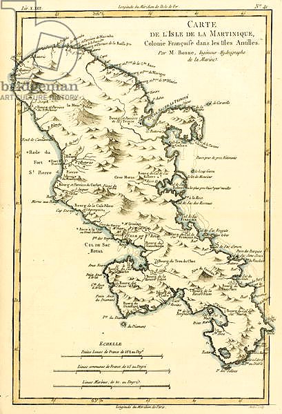 Постер Бонне Чарльз (карты) The Island of Martinique, 1780