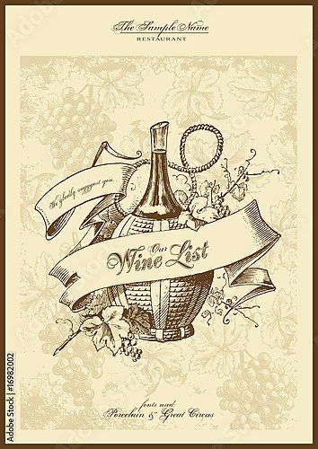 Серия меню: список вин