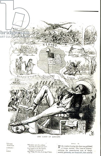 'The Land of Liberty', cartoon from Punch Magazine, 1847