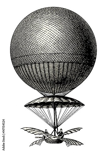 Рисунок воздушного шара в стиле стимпанк
