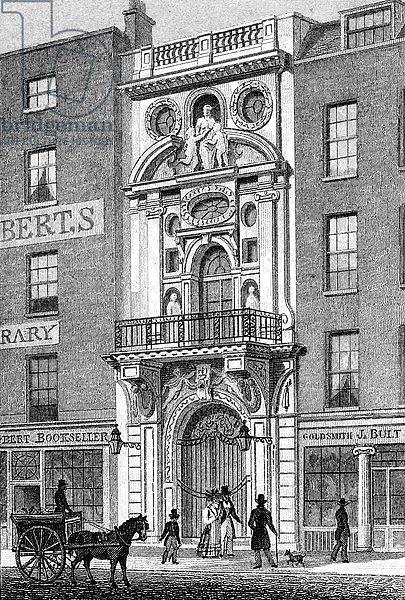 Mercers' Hall, Cheapside, print made by M. Barrenger, c.1829-31