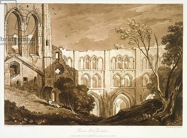 F.51.I Rivaulx Abbey, from the 'Liber Studiorum', engraved by Henry Dawe, 1812