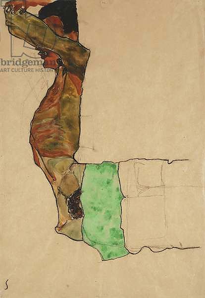 Reclining Male Nude with Green Cloth,