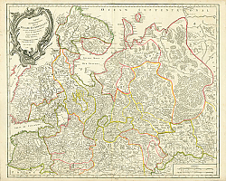 Постер Карта Европейской части России, 1753 г.