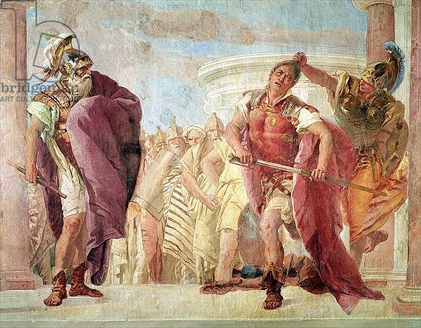 Minerva Preventing Achilles from Killing Agamemnon, from 'The Iliad' by Homer, 1757