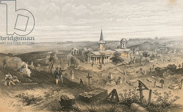 Quarantine cemetry and church with French battery No 50