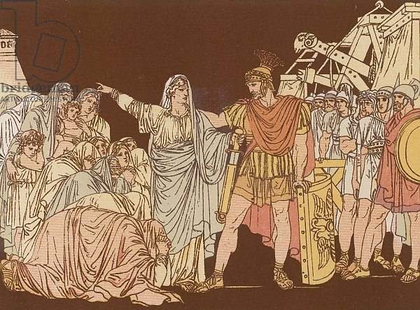 Постер Пинелли Бартоломео Coriolanus and his mother