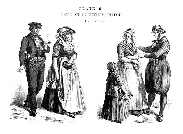 Fin du XIXè Siècle, Habits Traditionnels Allemands, Late 19Th Century, Dutch Folk Dress 1