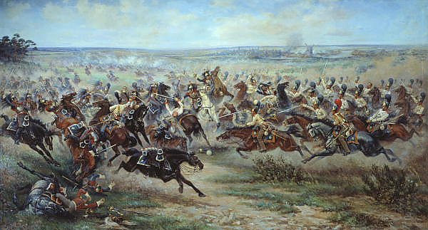Атака лейб-гвардии Конного полка на французских кирасир в сражении под Фридландом 2 июня 1807 года. 