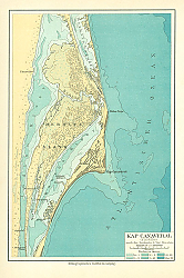 Постер Карта Атлантического побережья США в районе мыса Канаверал 1