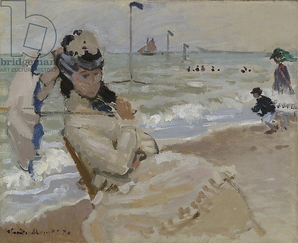 Camille on the Beach in Trouville, 1870