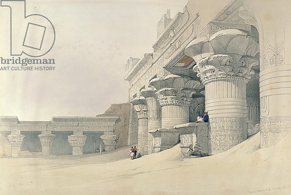 Temple of Horus, Edfu, from 'Egypt and Nubia', engraved by Louis Haghe published in London, 1838