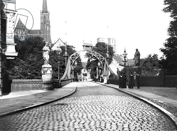 Bridge to the Cathedral, Breslau Poland, c.1910