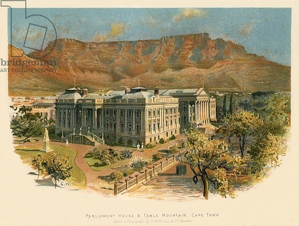 Parliament house & Table mountain, Cape Town