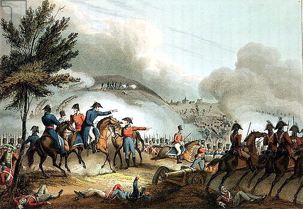 Battle of Salamanca, 22nd July 1812, etched by J. Clarke, coloured by M. Dubourg