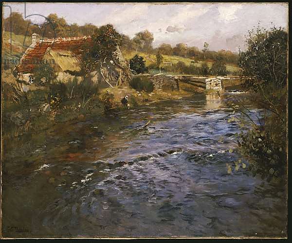 River Landscape with a Washerwoman