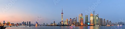 Китай, Шанхай. Большая панорама на закате