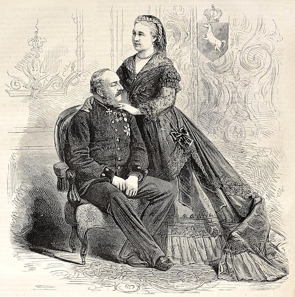 Royal couple of Hanover: King George V and Queen consort Marie. Created by Pauquet, published on L'I