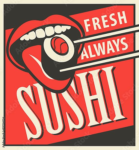 Ретро реклама для суши