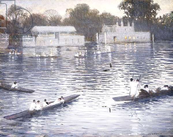Sunday Evening, Punts on the Thames at Henley, 1924