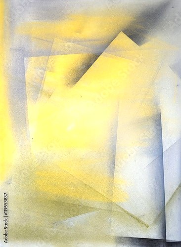 Серо-жёлтая абстракция с квадратами