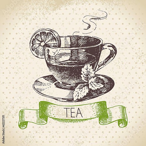 Иллюстрация с чашкой чая