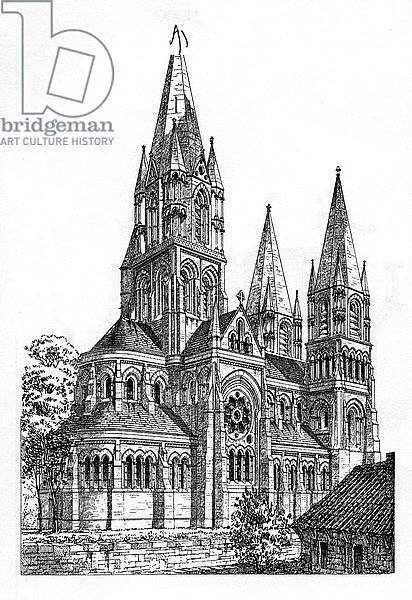 Cork Cathedral, illustration from 'The Architect', 1869