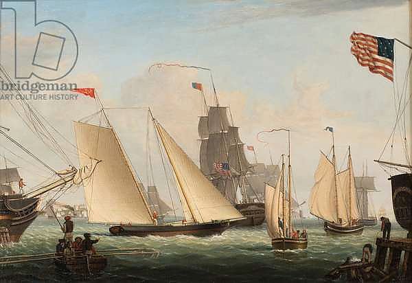 Yacht 'Northern Light' in Boston Harbor, 1845