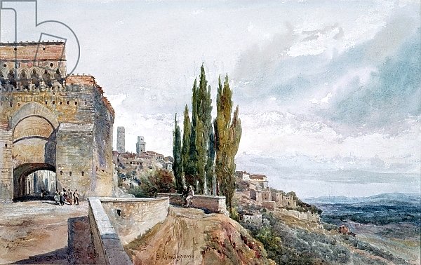 The Ruins of the Roman Theatre at San Gimignano, 19th century