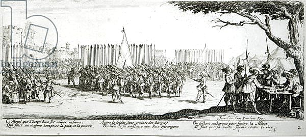 The Raising of an Army, plate 2 from 'The Miseries and Misfortunes of War', 1633