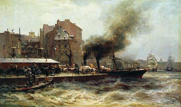 Гавр. Вход в порт во время прилива. 1876