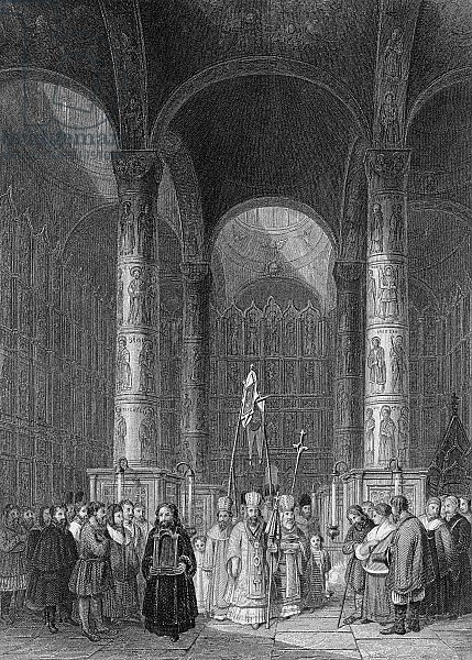 Interior of the Grand Cathedral of the Assumption, engraved by T. Higham, 1835