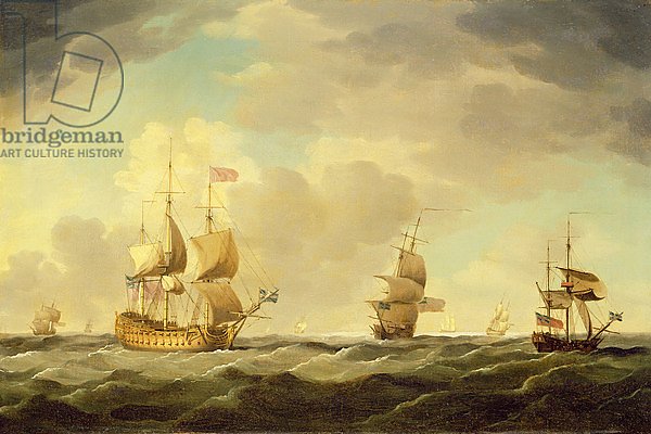 An English Flagship Under Easy Sail in a Moderate Breeze, c.1750