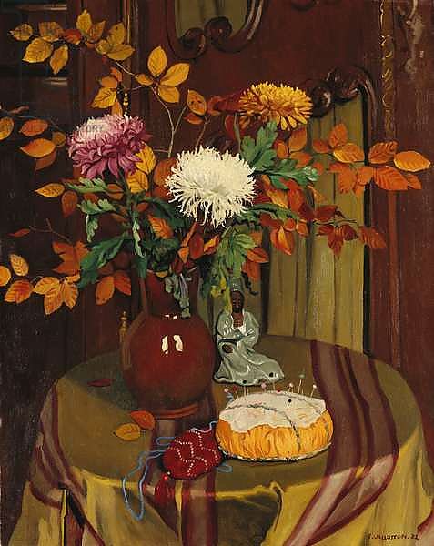 Chrysanthemums and Autumn Foilage; Chrysanthemes et Feuillage d'Automne, 1922