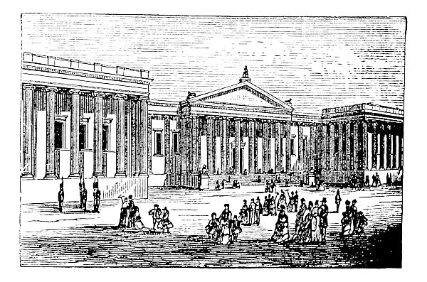 British Museum in London, United Kingdom (England), vintage engraving from 1890s