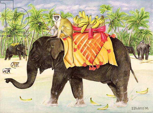 Elephants with Bananas, 1998