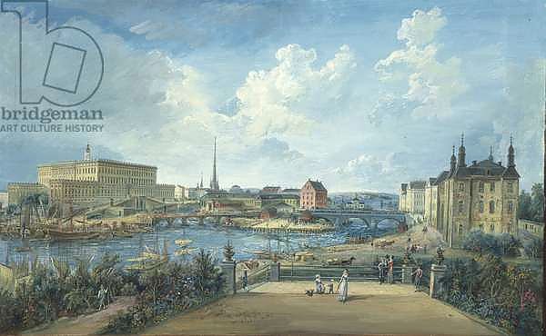View of Stockholm from the Fersen Terrace with the Palace Makalos