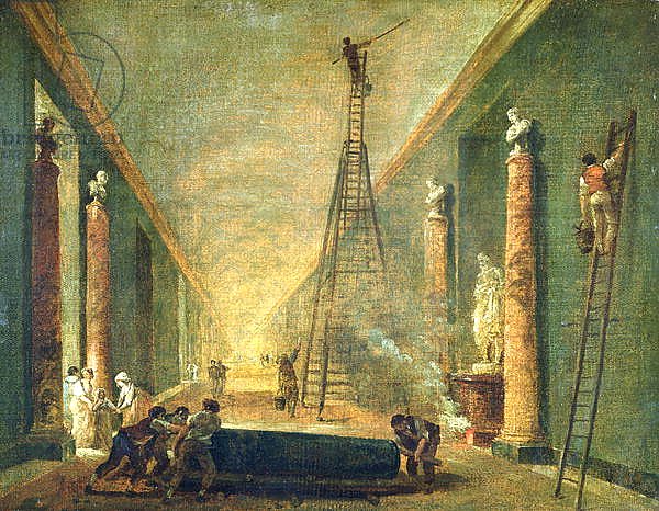 View of the Grand Gallery of the Louvre During Restoration, 1798-99