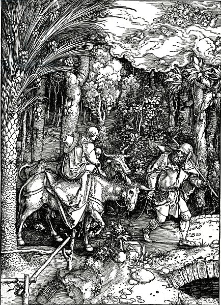 The Flight into Egypt, from the 'Life of the Virgin' series, published in 1511