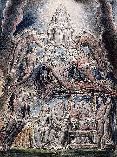 Illustrations of the Book of Job, pl.3: Satan before the throne of God, after William Blake