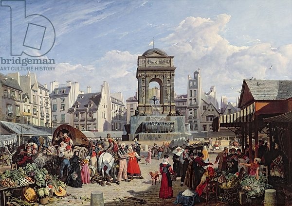 The Market and Fountain of the Innocents, Paris, 1823