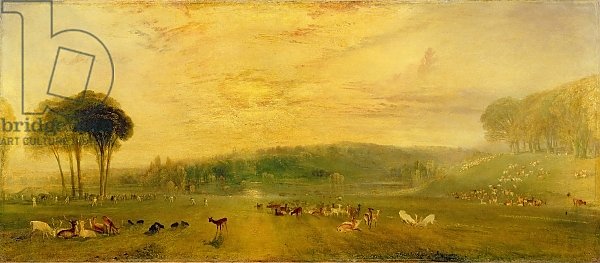 The Lake, Petworth: Sunset, Fighting Bucks, c.1829