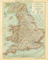 Постер Карта Англии и Уэльса 1