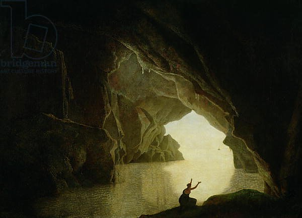 A Grotto in the Gulf of Salernum, with the figure of Julia, banished from Rome, exh. 1780