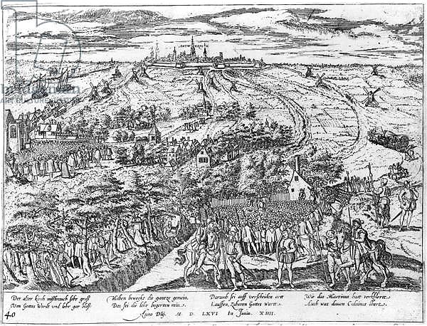 Protestants meeting in the open around Antwerp, 1576