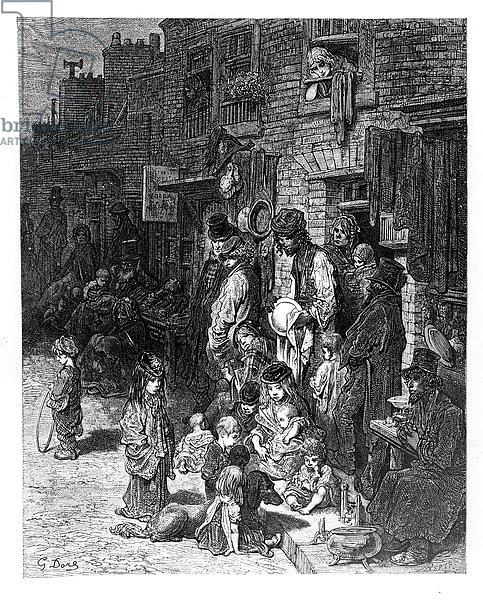 Wentworth Street, Whitechapel, from 'London, A Pilgrimage' by William Blanchard Jerrold, 1872