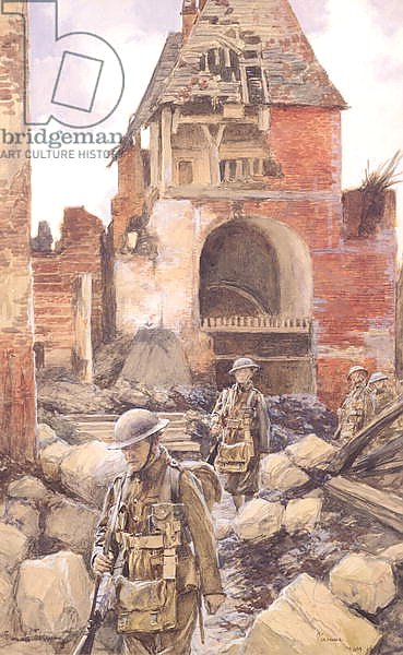 British Soldiers in the Ruins of Peronne, 1917
