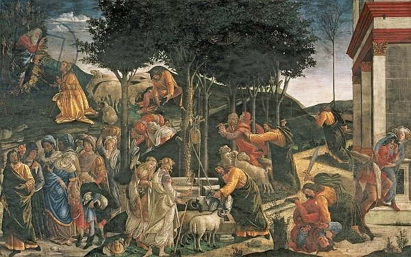 The Youth of Moses, in the Sistine Chapel, 1481