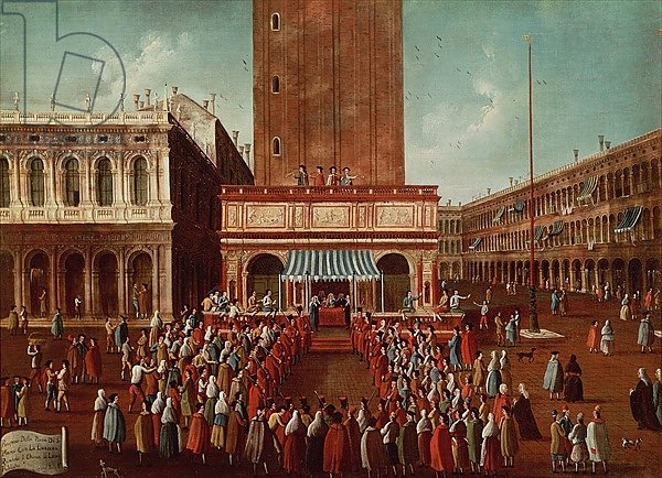 Public Lottery at the Loggetta, the Piazza San Marco, Venice
