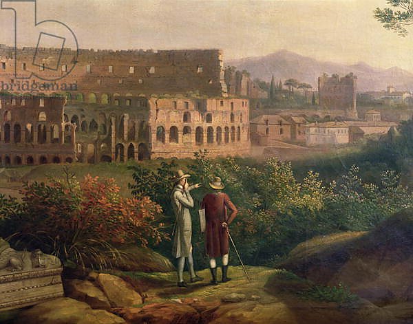 Johann Wolfgang von Goethe visiting the Colosseum in Rome, c.1790